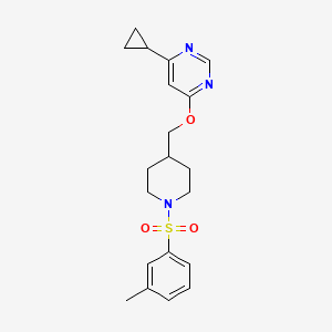 4-Cyclopropyl-6-((1-(m-tolylsulfonyl)piperidin-4-yl)methoxy)pyrimidine - 2320642-94-0