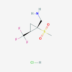 [(1S,2R)-1-Methylsulfonyl-2-(trifluoromethyl)cyclopropyl]methanamine;hydrochloride - 2253631-70-6