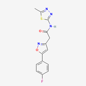 2-(5-(4-fluorophenyl)isoxazol-3-yl)-N-(5-methyl-1,3,4-thiadiazol-2-yl)acetamide - 953228-57-4