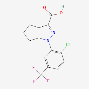 1-[2-chloro-5-(trifluoromethyl)phenyl]-1H,4H,5H,6H-cyclopenta[c]pyrazole-3-carboxylic acid - 926187-51-1