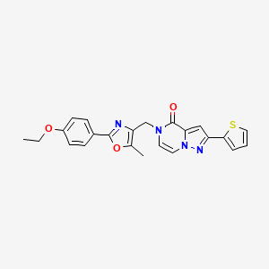 5-((2-(4-ethoxyphenyl)-5-methyloxazol-4-yl)methyl)-2-(thiophen-2-yl)pyrazolo[1,5-a]pyrazin-4(5H)-one - 1358281-05-6