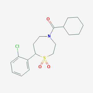 7-(2-chlorophenyl)-4-cyclohexanecarbonyl-1lambda6,4-thiazepane-1,1-dione - 2195942-06-2