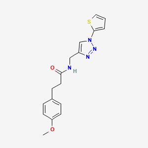 3-(4-methoxyphenyl)-N-((1-(thiophen-2-yl)-1H-1,2,3-triazol-4-yl)methyl)propanamide - 2034381-24-1