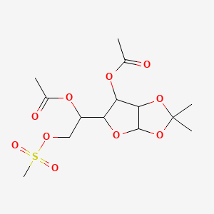 1-[6-(acetyloxy)-2,2-dimethyl-tetrahydro-2H-furo[2,3-d][1,3]dioxol-5-yl]-2-(methanesulfonyloxy)ethyl acetate - 1095321-70-2