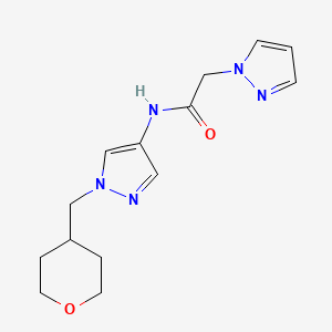 N-{1-[(oxan-4-yl)methyl]-1H-pyrazol-4-yl}-2-(1H-pyrazol-1-yl)acetamide - 1705312-87-3