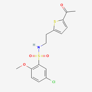 N-(2-(5-acetylthiophen-2-yl)ethyl)-5-chloro-2-methoxybenzenesulfonamide - 2034596-71-7