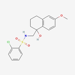 2-chloro-N-((1-hydroxy-6-methoxy-1,2,3,4-tetrahydronaphthalen-1-yl)methyl)benzenesulfonamide - 2034526-15-1
