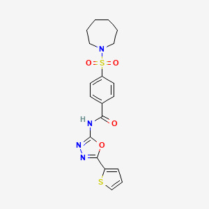 4-(azepan-1-ylsulfonyl)-N-(5-(thiophen-2-yl)-1,3,4-oxadiazol-2-yl)benzamide - 533872-08-1