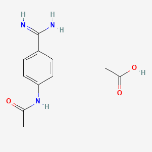 N-(4-carbamimidoylphenyl)acetamide; acetic acid - 1417637-55-8