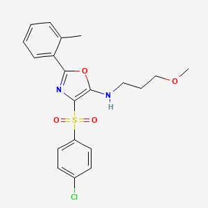 4-((4-chlorophenyl)sulfonyl)-N-(3-methoxypropyl)-2-(o-tolyl)oxazol-5-amine - 862739-53-5