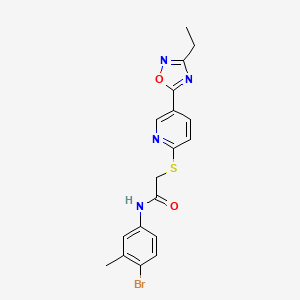 N-(4-bromo-3-methylphenyl)-2-((5-(3-ethyl-1,2,4-oxadiazol-5-yl)pyridin-2-yl)thio)acetamide - 1251589-23-7