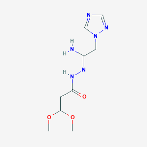 3,3-dimethoxy-N'-[2-(1H-1,2,4-triazol-1-yl)ethanimidoyl]propanehydrazide - 338395-51-0