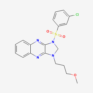 1-((3-chlorophenyl)sulfonyl)-3-(3-methoxypropyl)-2,3-dihydro-1H-imidazo[4,5-b]quinoxaline - 847335-95-9