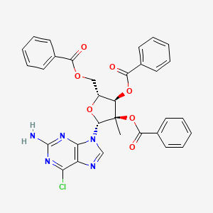 (2R,3R,4R,5R)-2-(2-amino-6-chloro-9H-purin-9-yl)-5-((benzoyloxy)methyl)-3-methyltetrahydrofuran-3,4-diyl dibenzoate - 641571-44-0