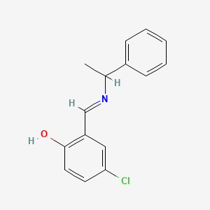 4-chloro-2-{(E)-[(1-phenylethyl)imino]methyl}phenol - 59004-65-8