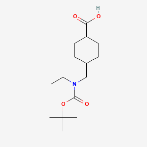 (1r,4r)-4-(((tert-Butoxycarbonyl)(ethyl)amino)methyl)cyclohexanecarboxylic acid - 2137643-39-9