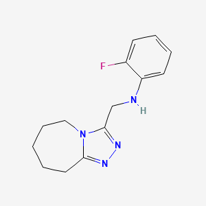 2-fluoro-N-(6,7,8,9-tetrahydro-5H-[1,2,4]triazolo[4,3-a]azepin-3-ylmethyl)aniline - 877812-00-5