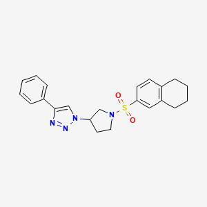 4-phenyl-1-[1-(5,6,7,8-tetrahydronaphthalene-2-sulfonyl)pyrrolidin-3-yl]-1H-1,2,3-triazole - 2034264-80-5