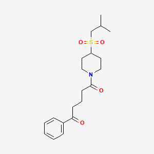 1-(4-(Isobutylsulfonyl)piperidin-1-yl)-5-phenylpentane-1,5-dione - 1797980-69-8