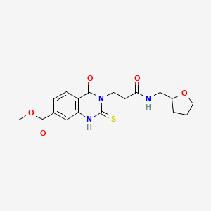 methyl 4-oxo-3-(2-{[(oxolan-2-yl)methyl]carbamoyl}ethyl)-2-sulfanylidene-1,2,3,4-tetrahydroquinazoline-7-carboxylate - 946306-94-1