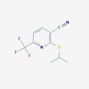2-(Isopropylsulfanyl)-6-(trifluoromethyl)nicotinonitrile - 478050-38-3