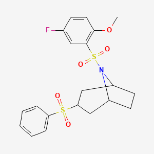 (1R,5S)-8-((5-fluoro-2-methoxyphenyl)sulfonyl)-3-(phenylsulfonyl)-8-azabicyclo[3.2.1]octane - 1448044-71-0
