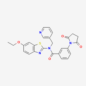 3-(2,5-dioxopyrrolidin-1-yl)-N-(6-ethoxybenzo[d]thiazol-2-yl)-N-(pyridin-3-ylmethyl)benzamide - 895015-86-8
