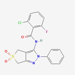 2-chloro-N-(5,5-dioxido-2-phenyl-4,6-dihydro-2H-thieno[3,4-c]pyrazol-3-yl)-6-fluorobenzamide - 681265-98-5