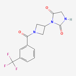 3-(1-(3-(Trifluoromethyl)benzoyl)azetidin-3-yl)imidazolidine-2,4-dione - 2034364-14-0