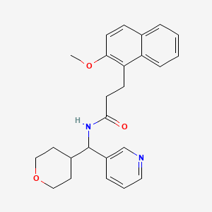 3-(2-methoxynaphthalen-1-yl)-N-[(oxan-4-yl)(pyridin-3-yl)methyl]propanamide - 2034592-25-9