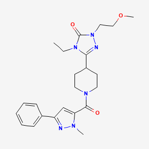 4-ethyl-1-(2-methoxyethyl)-3-(1-(1-methyl-3-phenyl-1H-pyrazole-5-carbonyl)piperidin-4-yl)-1H-1,2,4-triazol-5(4H)-one - 1797583-30-2