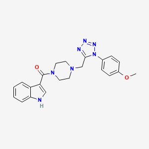 (1H-indol-3-yl)(4-((1-(4-methoxyphenyl)-1H-tetrazol-5-yl)methyl)piperazin-1-yl)methanone - 1040679-39-7