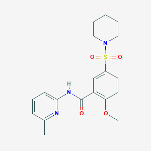 2-methoxy-N-(6-methylpyridin-2-yl)-5-(piperidin-1-ylsulfonyl)benzamide - 919052-75-8
