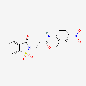 3-(1,1-dioxido-3-oxobenzo[d]isothiazol-2(3H)-yl)-N-(2-methyl-4-nitrophenyl)propanamide - 899996-25-9