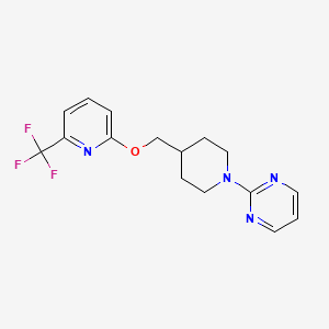 2-[4-({[6-(Trifluoromethyl)pyridin-2-yl]oxy}methyl)piperidin-1-yl]pyrimidine - 2198845-31-5