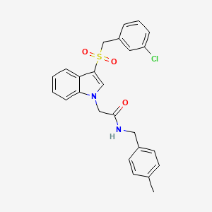 2-{3-[(3-chlorophenyl)methanesulfonyl]-1H-indol-1-yl}-N-[(4-methylphenyl)methyl]acetamide - 893286-10-7