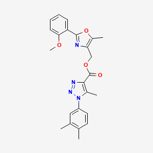 [2-(2-methoxyphenyl)-5-methyl-1,3-oxazol-4-yl]methyl 1-(3,4-dimethylphenyl)-5-methyl-1H-1,2,3-triazole-4-carboxylate - 946253-30-1