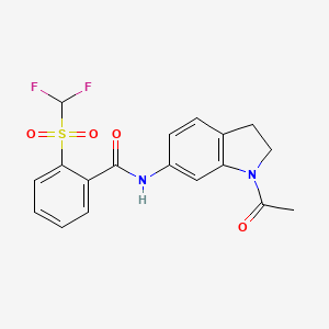 N-(1-acetylindolin-6-yl)-2-((difluoromethyl)sulfonyl)benzamide - 2034408-65-4