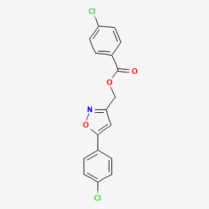 [5-(4-Chlorophenyl)-1,2-oxazol-3-yl]methyl 4-chlorobenzoate - 338777-07-4