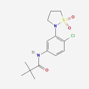 N-(4-chloro-3-(1,1-dioxidoisothiazolidin-2-yl)phenyl)pivalamide - 941886-87-9