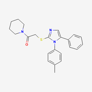 2-((5-phenyl-1-(p-tolyl)-1H-imidazol-2-yl)thio)-1-(piperidin-1-yl)ethanone - 1207004-30-5