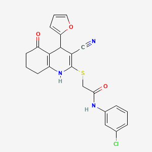 N-(3-chlorophenyl)-2-{[3-cyano-4-(furan-2-yl)-5-oxo-1,4,5,6,7,8-hexahydroquinolin-2-yl]sulfanyl}acetamide - 370850-50-3