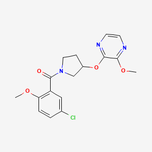 (5-Chloro-2-methoxyphenyl)(3-((3-methoxypyrazin-2-yl)oxy)pyrrolidin-1-yl)methanone - 2034577-73-4