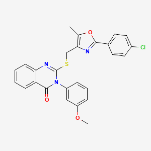 2-(((2-(4-chlorophenyl)-5-methyloxazol-4-yl)methyl)thio)-3-(3-methoxyphenyl)quinazolin-4(3H)-one - 1114827-55-2