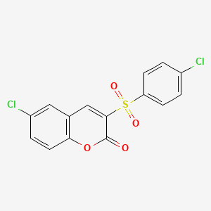 6-chloro-3-(4-chlorobenzenesulfonyl)-2H-chromen-2-one - 866013-21-0