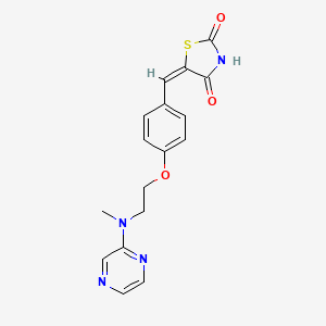 (5E)-5-[(4-{2-[methyl(pyrazin-2-yl)amino]ethoxy}phenyl)methylidene]-1,3-thiazolidine-2,4-dione - 866156-89-0