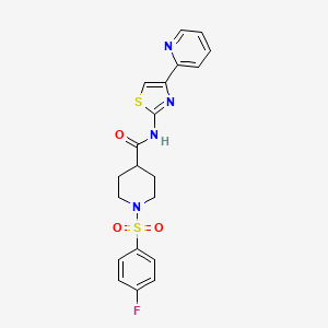 1-((4-fluorophenyl)sulfonyl)-N-(4-(pyridin-2-yl)thiazol-2-yl)piperidine-4-carboxamide - 923508-40-1