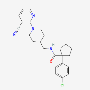 1-(4-chlorophenyl)-N-((1-(3-cyanopyridin-2-yl)piperidin-4-yl)methyl)cyclopentanecarboxamide - 1797124-17-4