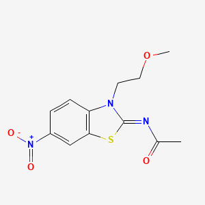 (Z)-N-(3-(2-methoxyethyl)-6-nitrobenzo[d]thiazol-2(3H)-ylidene)acetamide - 1164530-66-8