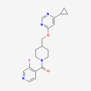 4-cyclopropyl-6-{[1-(3-fluoropyridine-4-carbonyl)piperidin-4-yl]methoxy}pyrimidine - 2319801-47-1